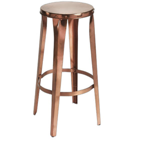 Rustic Copper Backless Bar Stool