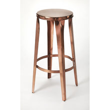 Load image into Gallery viewer, Rustic Copper Backless Bar Stool