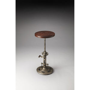 Antique Wood and Metal Bar Stool