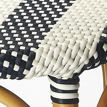 Load image into Gallery viewer, Navy Blue and White Rattan Bar Stool