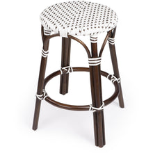 Load image into Gallery viewer, Brown and White Rattan Counter Stool