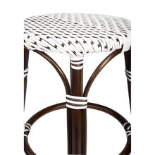 Load image into Gallery viewer, Brown and White Rattan Counter Stool