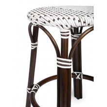 Load image into Gallery viewer, Brown and White Rattan Counter Stool