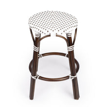 Load image into Gallery viewer, Brown and White Rattan Counter Stool