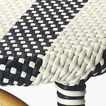 Load image into Gallery viewer, Midnight Blue and White Rattan Counter Stool