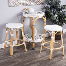 Load image into Gallery viewer, White Rattan Counter Stool