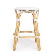 Load image into Gallery viewer, White Rattan Counter Stool