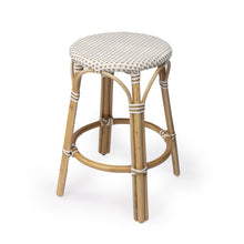 Load image into Gallery viewer, Beige and White Rattan Counter Stool