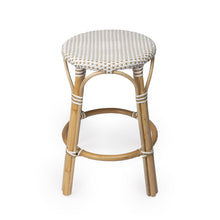 Load image into Gallery viewer, Beige and White Rattan Counter Stool