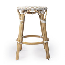 Load image into Gallery viewer, Beige and White Rattan Counter Stool