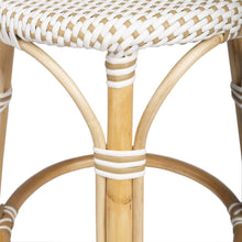 Load image into Gallery viewer, Beige and White Rattan Counter Stool