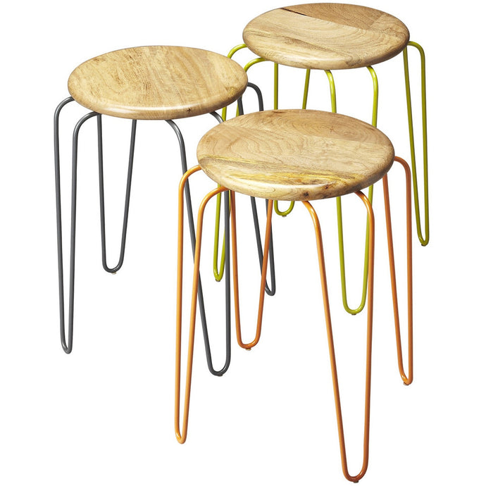 Stackable Iron Colored Stools