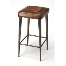 Load image into Gallery viewer, Brown Leather Bar Stool