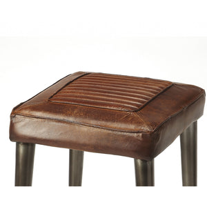 Brown Leather Bar Stool