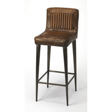 Load image into Gallery viewer, Dark Brown Leather Bar Stool