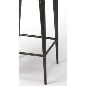 Dark Brown Leather Bar Stool