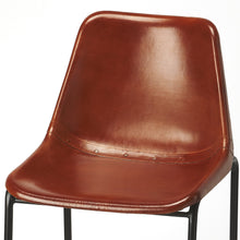 Load image into Gallery viewer, Brown Leather and Iron Bar Stool