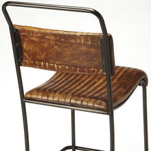 Load image into Gallery viewer, Natural Brown Leather Bar Stool