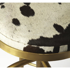 Hair on Hide Leather Bar Stool