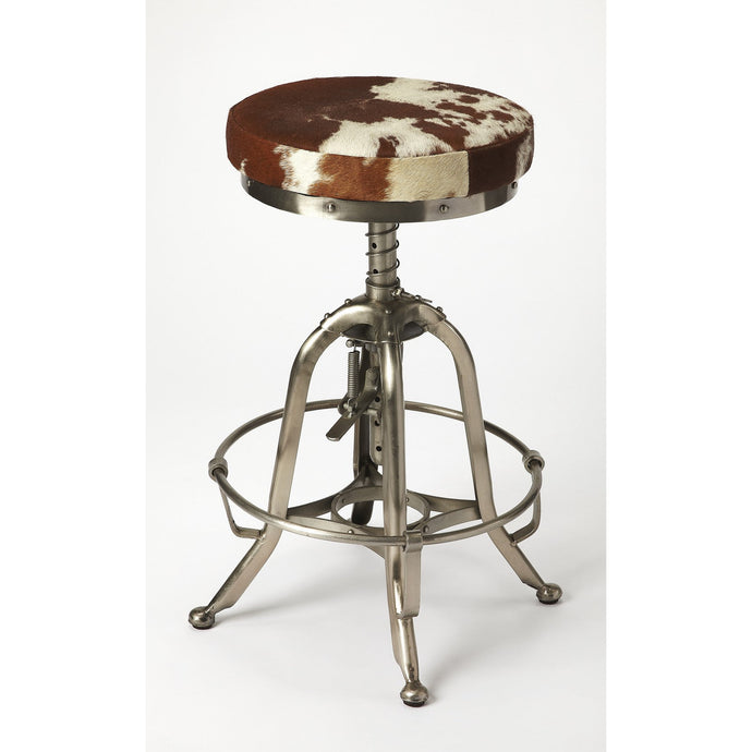 Hair on Hide Iron Bar Stool