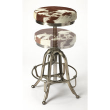 Load image into Gallery viewer, Hair on Hide Iron Bar Stool