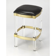 Load image into Gallery viewer, Acrylic and Black Leather Counter Stool