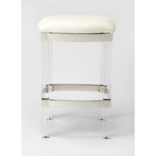 Load image into Gallery viewer, Acrylic and White Leather Counter Stool