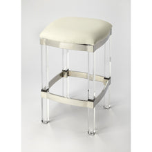 Load image into Gallery viewer, Acrylic and White Leather Counter Stool