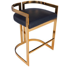 Load image into Gallery viewer, Gold and Black Faux Leather Counter Stool