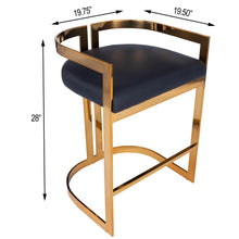 Load image into Gallery viewer, Gold and Black Faux Leather Counter Stool