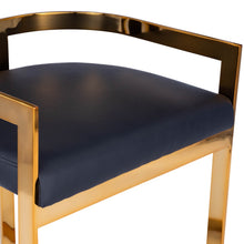 Load image into Gallery viewer, Gold and Black Faux Leather Counter Stool