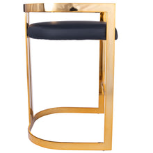 Load image into Gallery viewer, Gold and Black Faux Leather Counter Stool