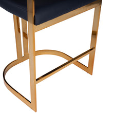 Load image into Gallery viewer, Gold and Black Faux Leather Counter Stool