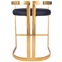 Load image into Gallery viewer, Gold and Black Faux Leather Counter Stool