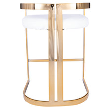 Load image into Gallery viewer, Gold and White Faux Leather Counter Stool