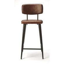 Load image into Gallery viewer, Dark Brown Leather Bar Stool