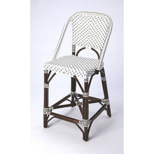 Load image into Gallery viewer, White and Chocolate Rattan Counter Stool