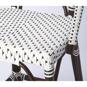 White and Chocolate Rattan Counter Stool