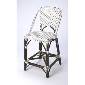 White and Chocolate Rattan Counter Stool