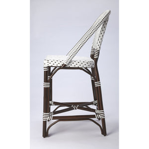 White and Chocolate Rattan Counter Stool