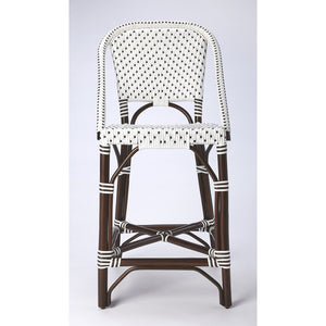 White and Chocolate Rattan Counter Stool