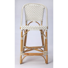 Load image into Gallery viewer, White and Tan Beige Rattan Counter Stool