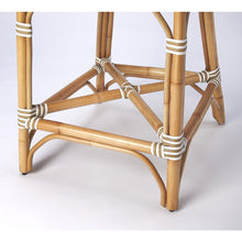 Load image into Gallery viewer, White and Tan Beige Rattan Counter Stool