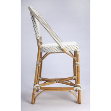 Load image into Gallery viewer, White and Tan Beige Rattan Counter Stool