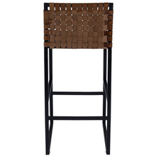 Load image into Gallery viewer, Brown Woven Leather Bar Stool