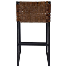 Load image into Gallery viewer, Brown Woven Leather Counter Stool