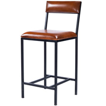 Load image into Gallery viewer, Classic Leather and Metal Counter Stool