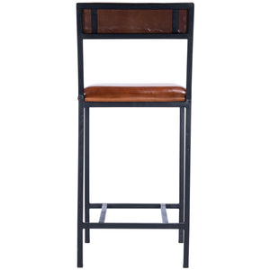 Classic Leather and Metal Counter Stool