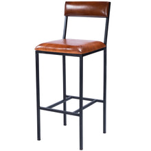 Load image into Gallery viewer, Classic Leather and Metal Bar Stool