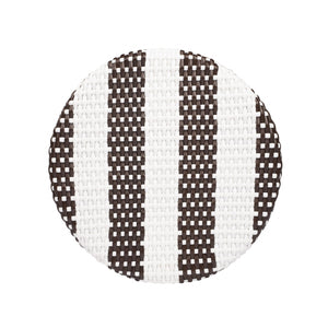 Dark Brown and White Rattan Counter Stool